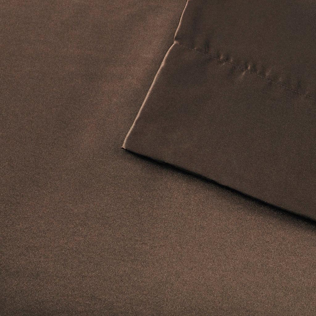 Satin Cal King Sheet Set Chocolate Olliix.com