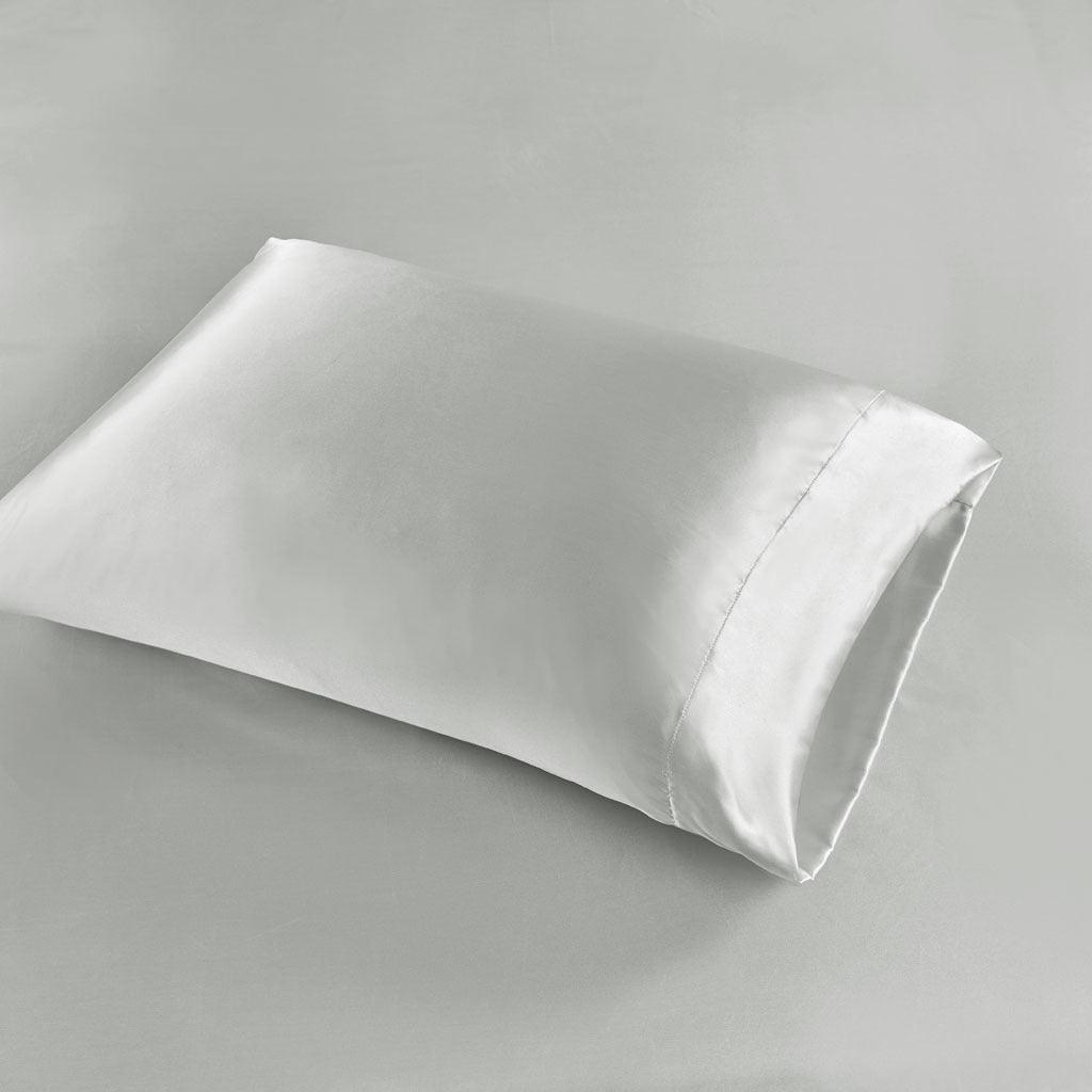 Satin Cal King Sheet Set Light Gray Olliix.com