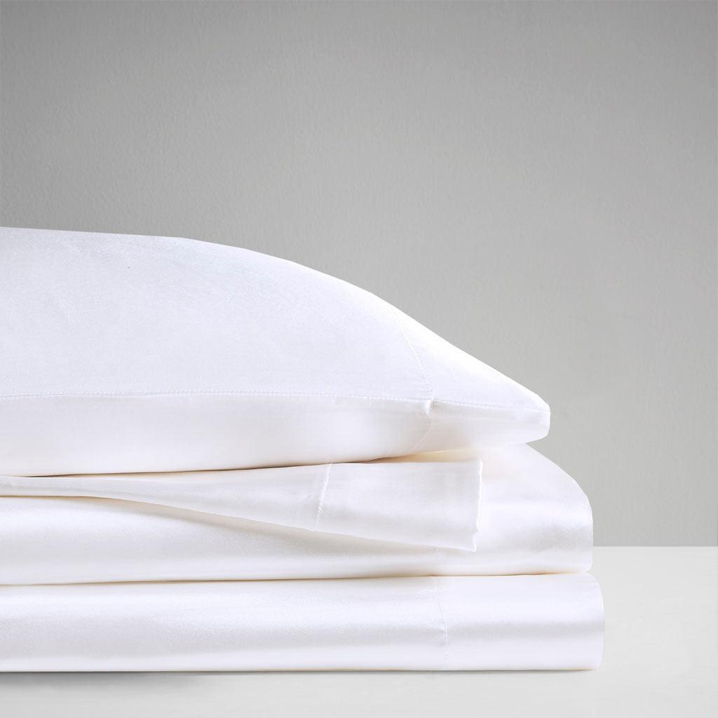 Satin Cal King Sheet Set White Olliix.com