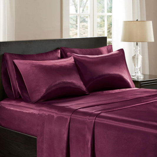 Satin Full Sheet Set Purple Olliix.com