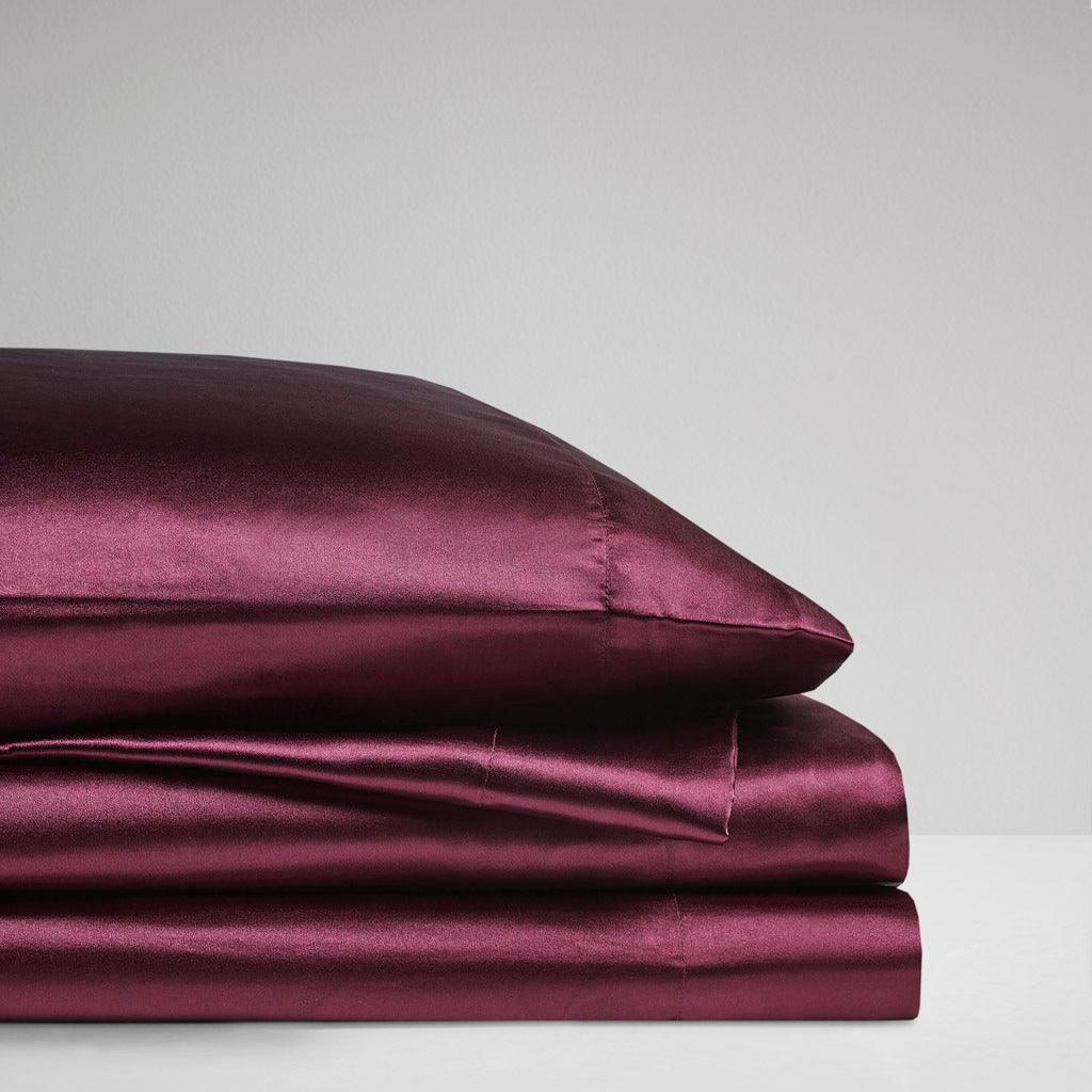 Satin Full Sheet Set Purple Olliix.com