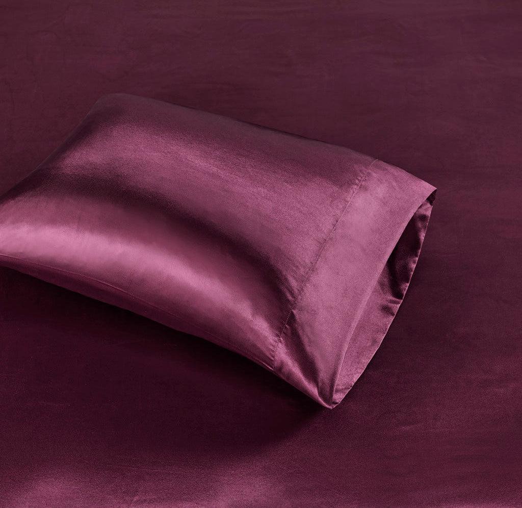 Satin Full Sheet Set Purple Olliix.com