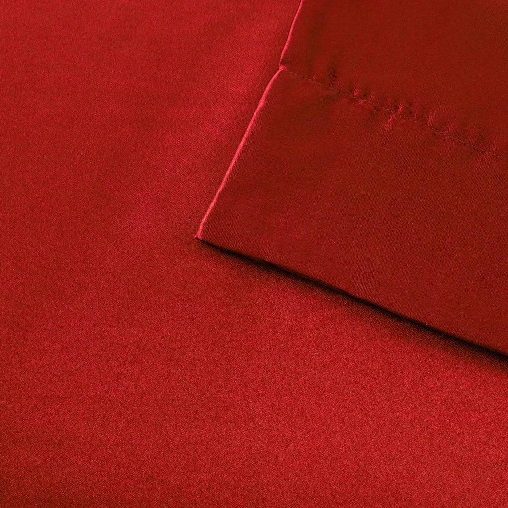 Satin Full Sheet Set Red Olliix.com