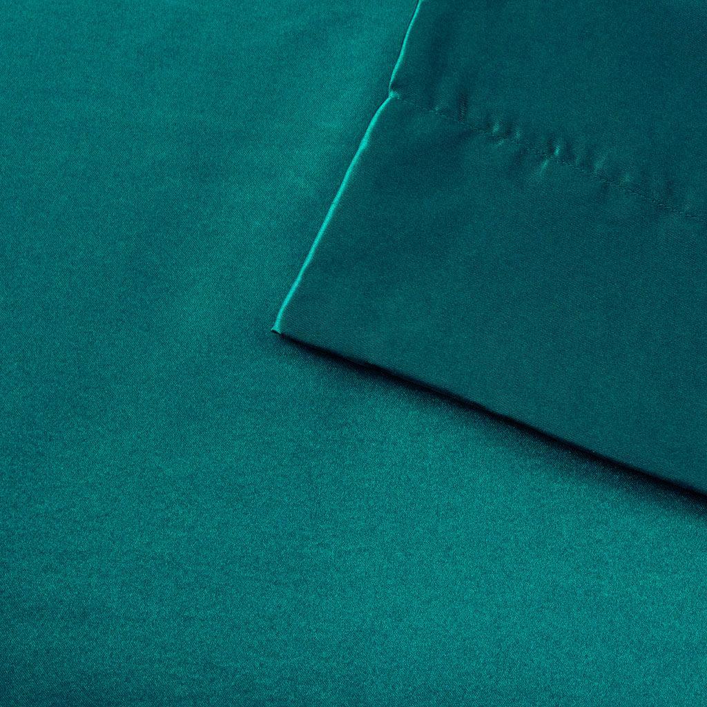 Satin Full Sheet Set Teal Olliix.com