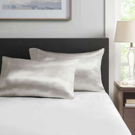 Satin King Pillowcase Light Gray Olliix.com