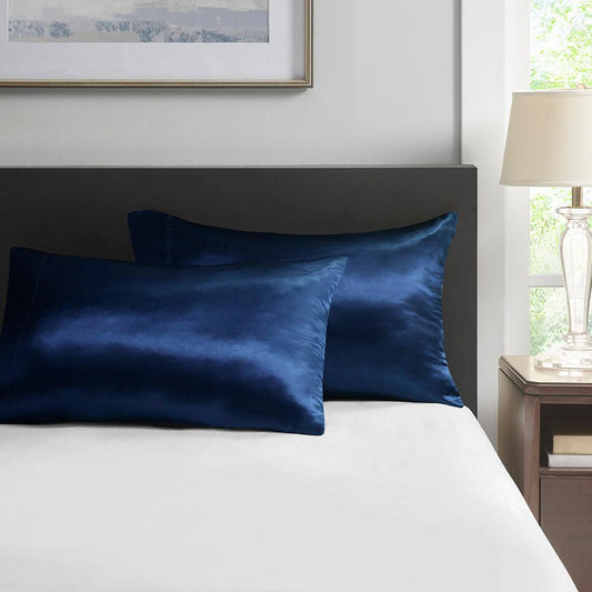 Satin King Pillowcase Navy Olliix.com