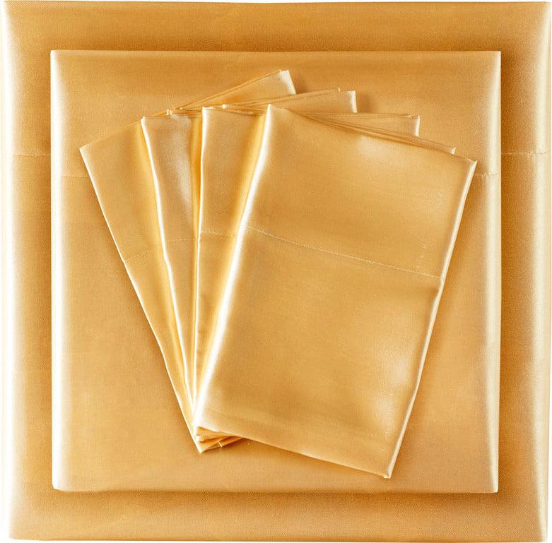 Satin King Sheet Set Gold Olliix.com