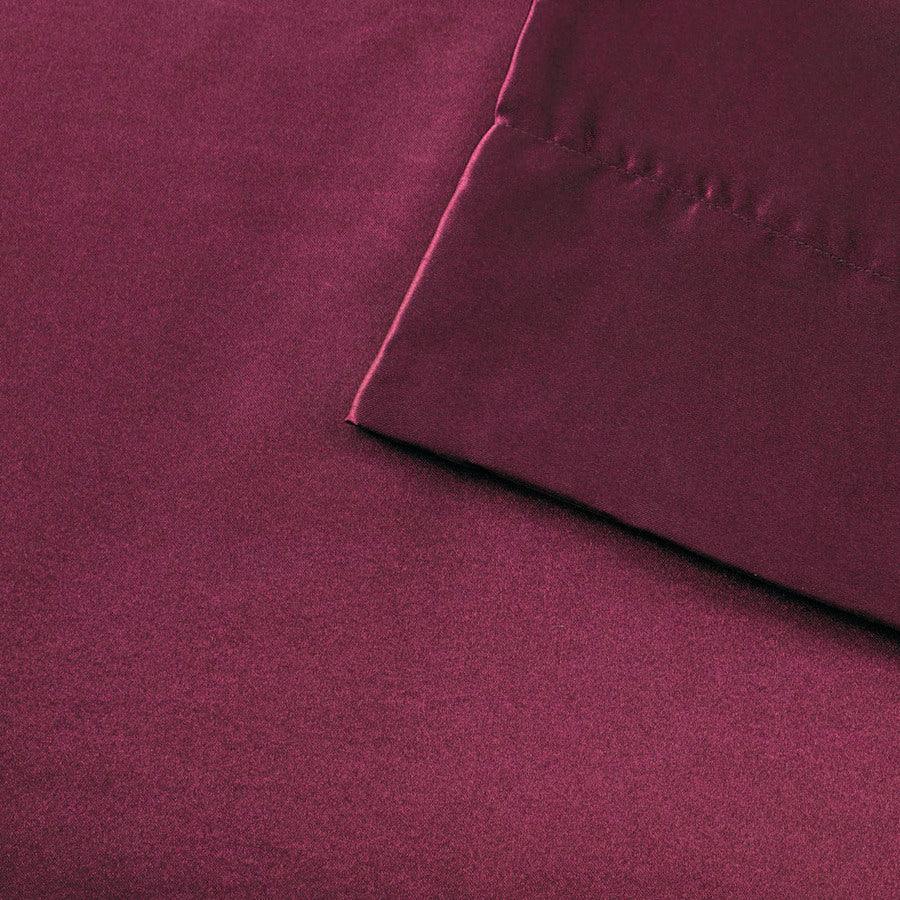 Satin Wrinkle-Free Luxurious 6-Piece Sheet Set Cal King Purple Olliix.com