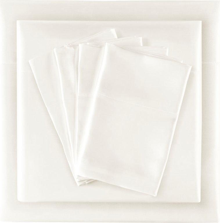 Satin Wrinkle-Free Luxurious 6-Piece Sheet Set King Ivory Olliix.com