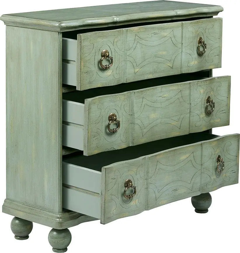 Scroll Bun Foot Chest Green Olliix.com