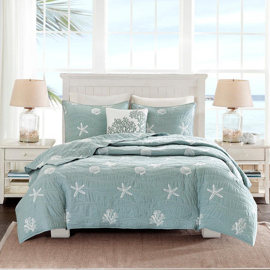 Seaside Full/Queen 4 Piece Coverlet Set Seafoam Olliix.com