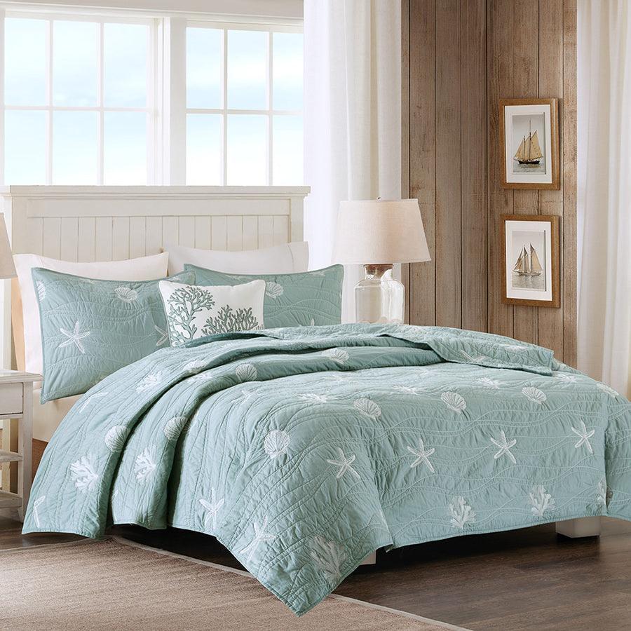 Seaside Full/Queen 4 Piece Coverlet Set Seafoam Olliix.com