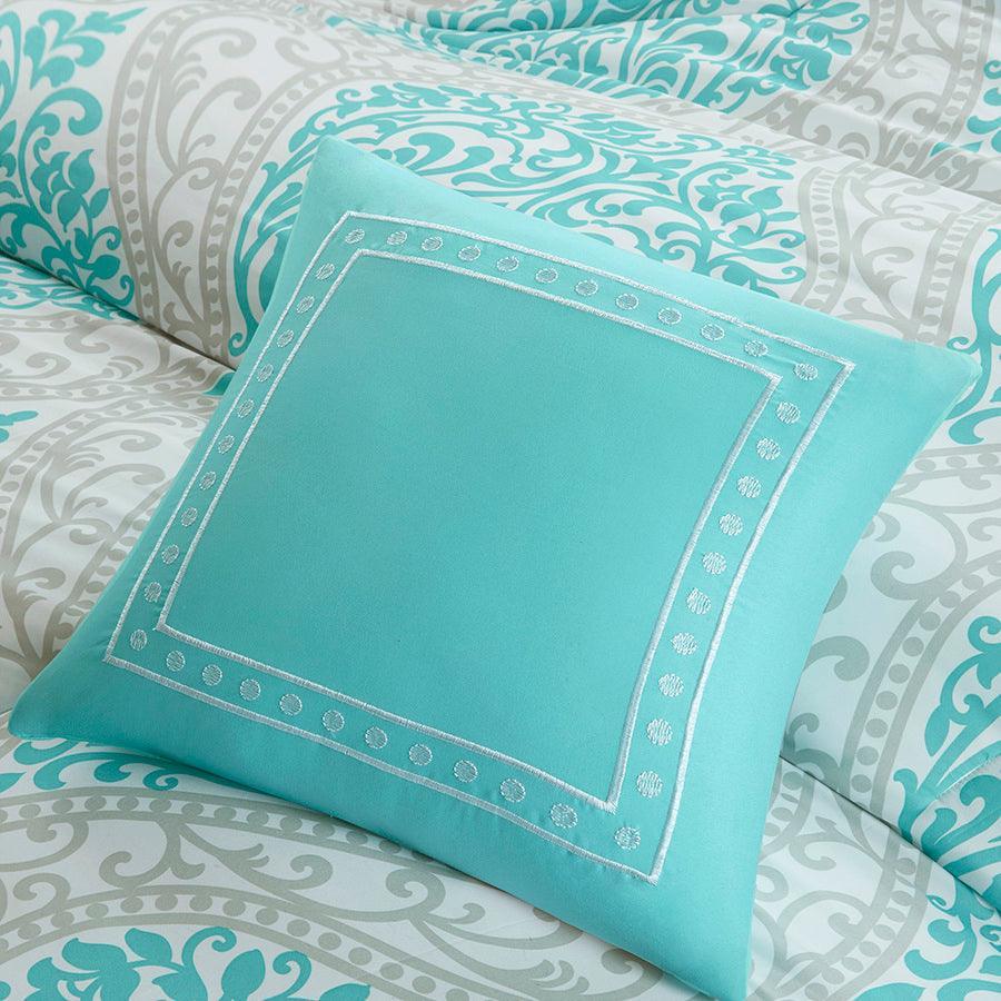 Senna 20 " D Comforter Set Aqua Twin/Twin XL Olliix.com