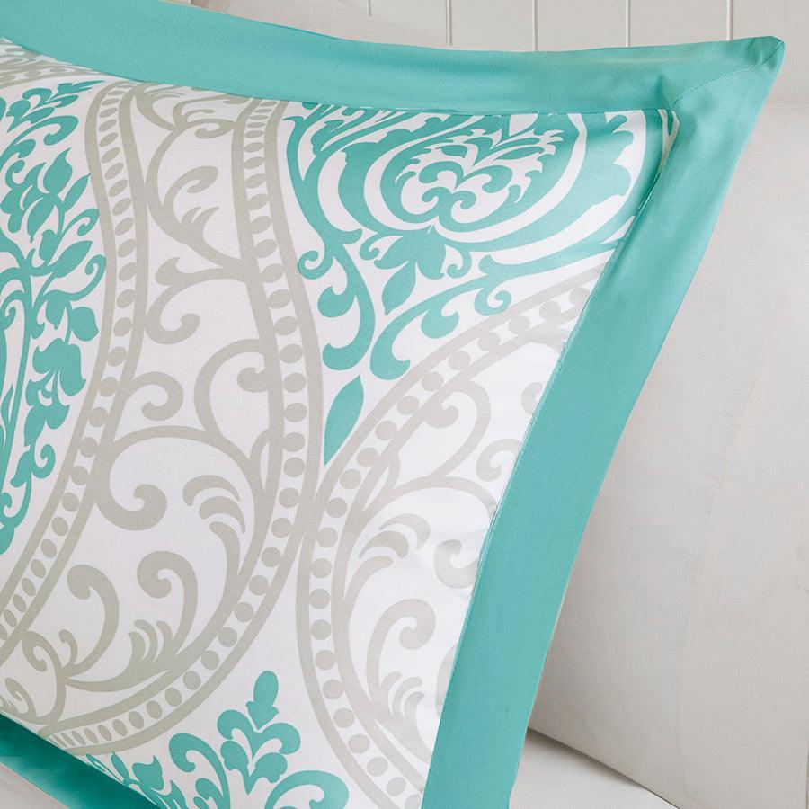 Senna 26" W Comforter Set Aqua Full/Queen Olliix.com