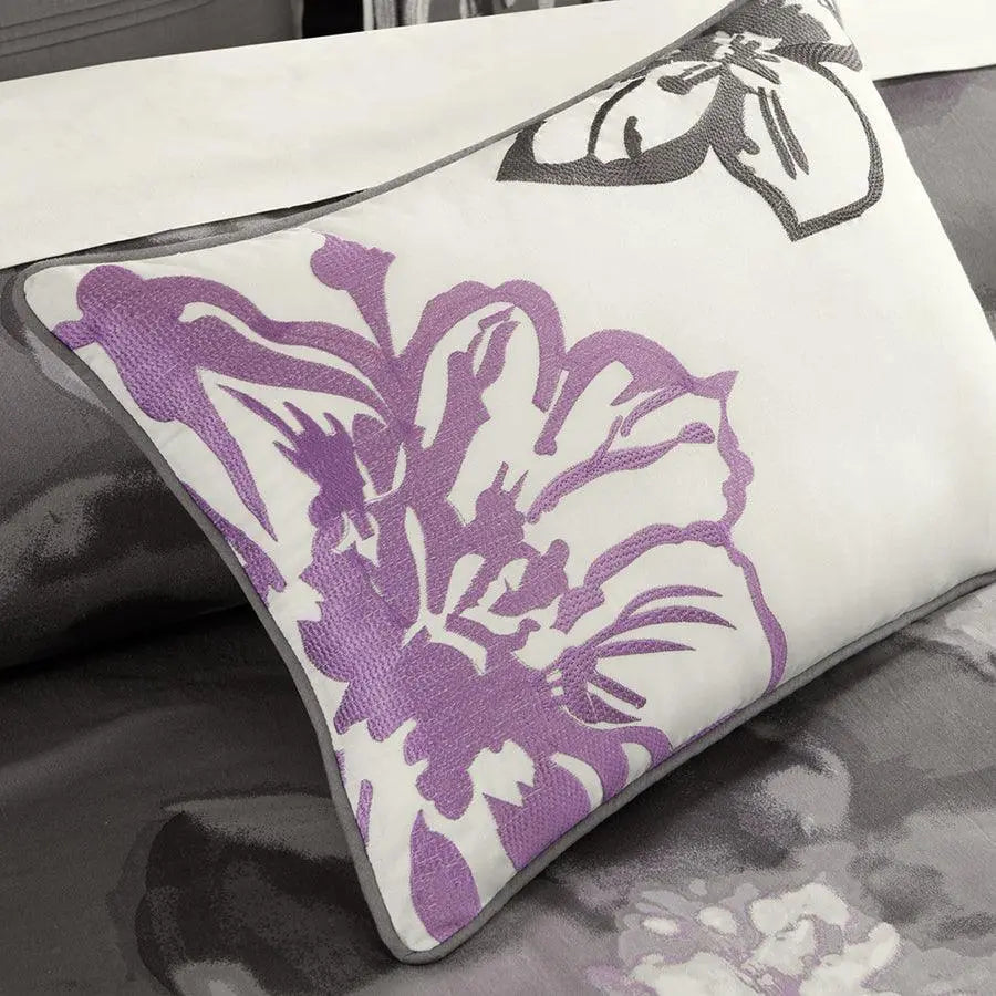 Serena Cottage 7 Piece Comforter Set Gray King Olliix.com