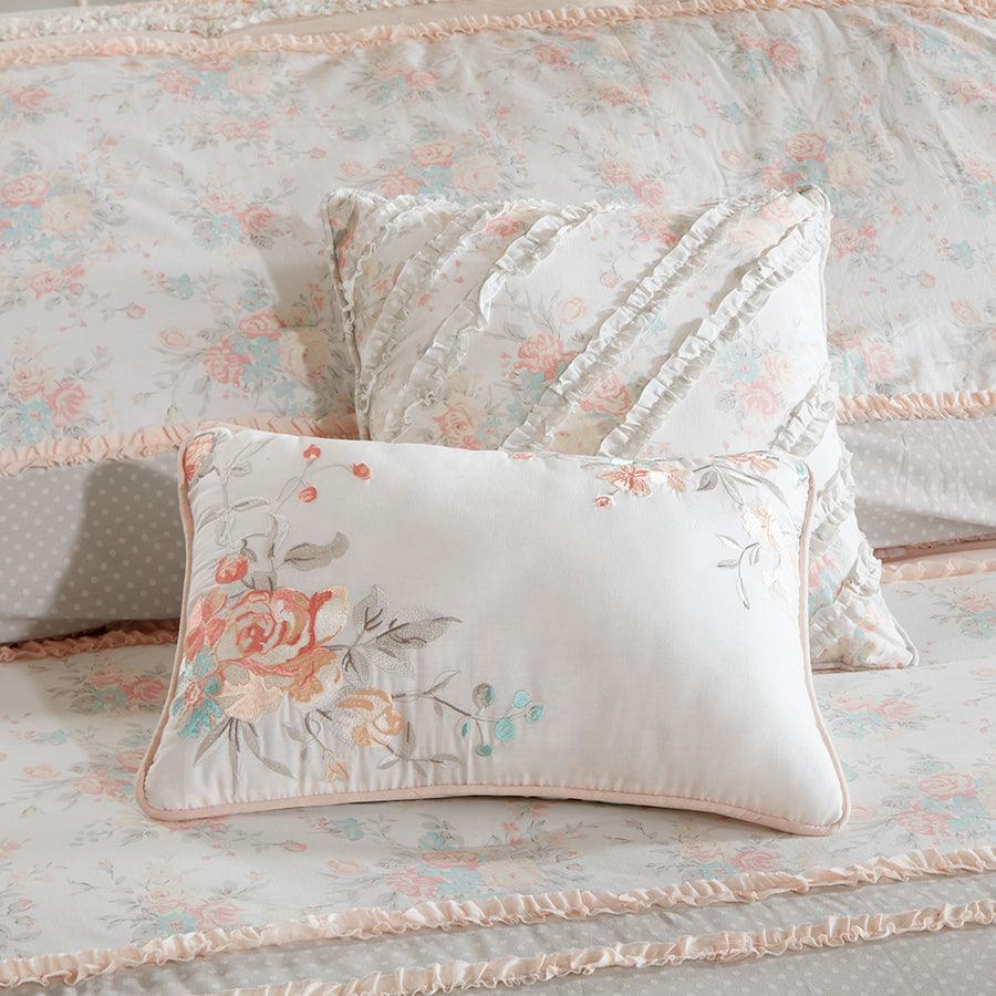 Serendipity Casual Cotton Percale Comforter Set Coral Cal King Olliix.com