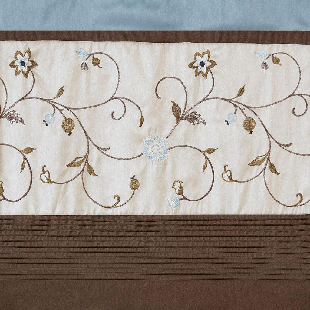 Serene 84 H Embroidered Window Panel Blue Olliix.com