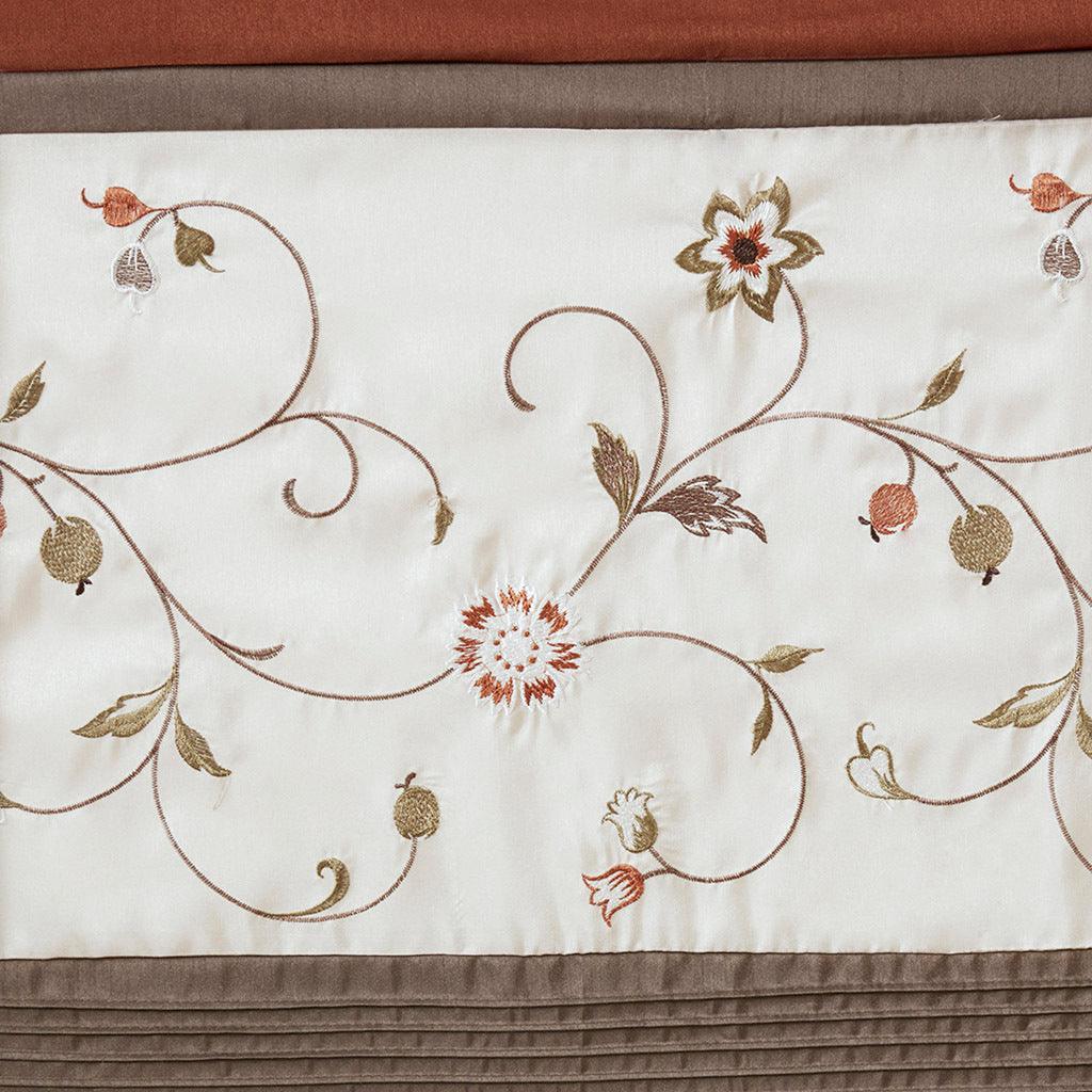 Serene 84 H Embroidered Window Panel Spice Olliix.com