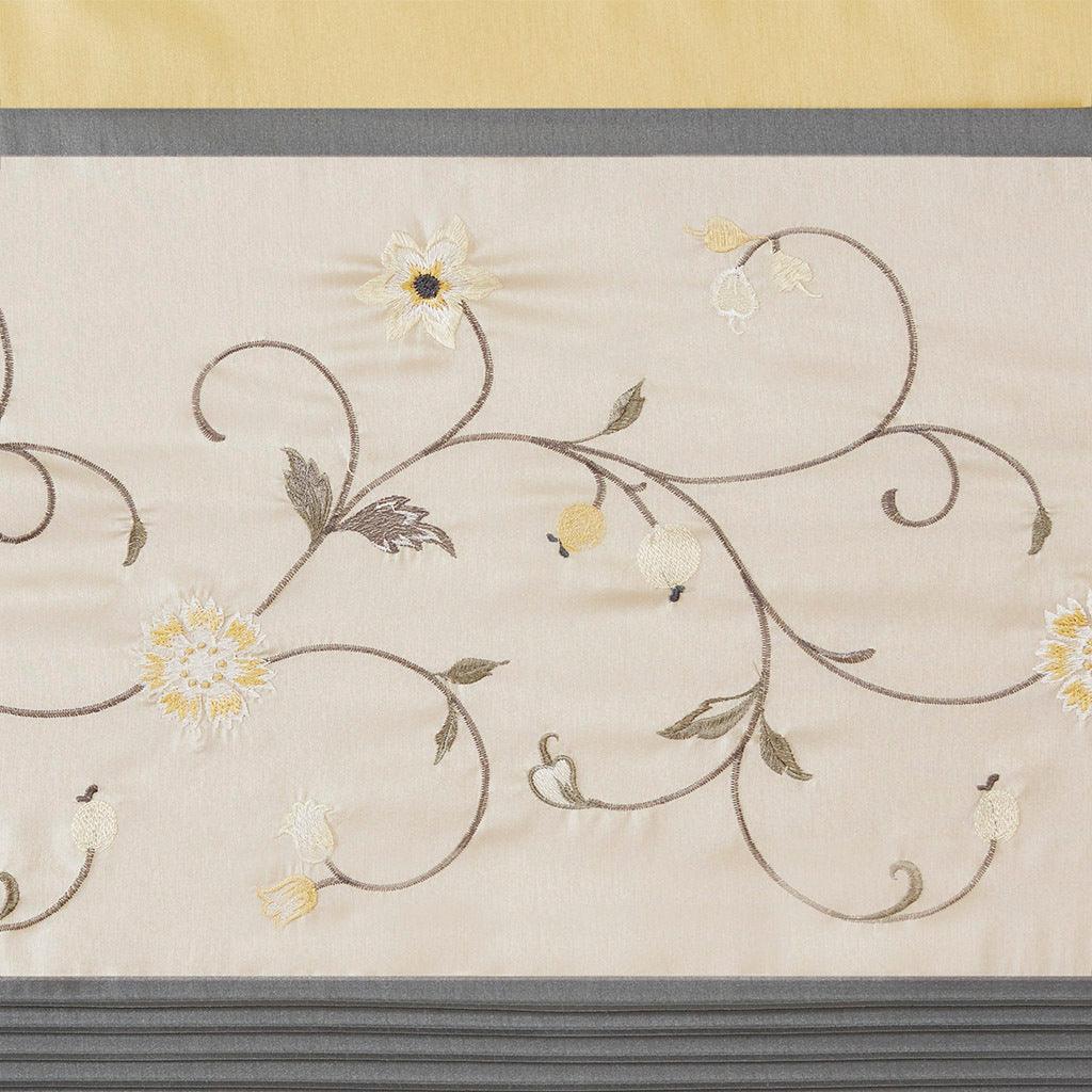 Serene 84 H Embroidered Window Panel Yellow Olliix.com