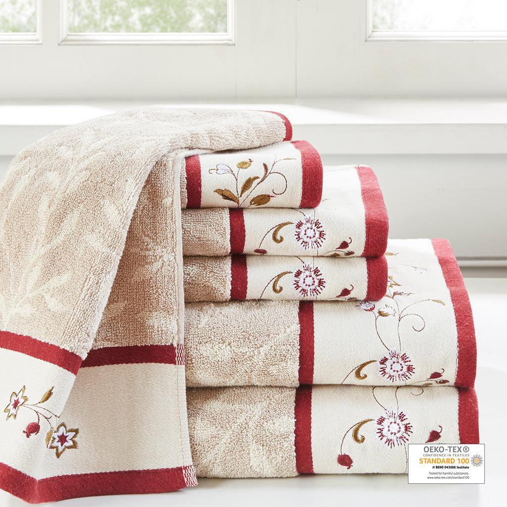 Serene Bath Towel Red Olliix.com