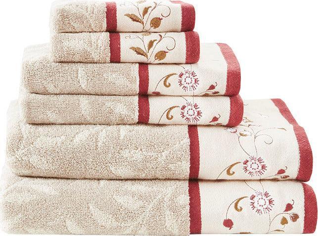 Serene Bath Towel Red Olliix.com