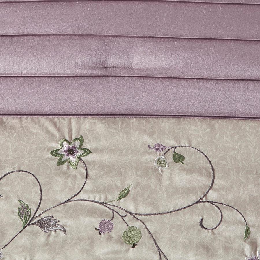 Serene Coastal Embroidered 7 Piece Comforter Set Purple Cal King Olliix.com