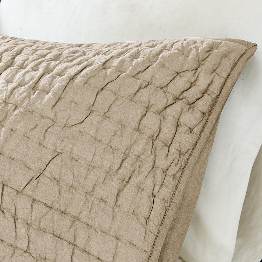 Serene Transitional Cotton Hand Quilted Coverlet Set Full/Queen Linen Olliix.com