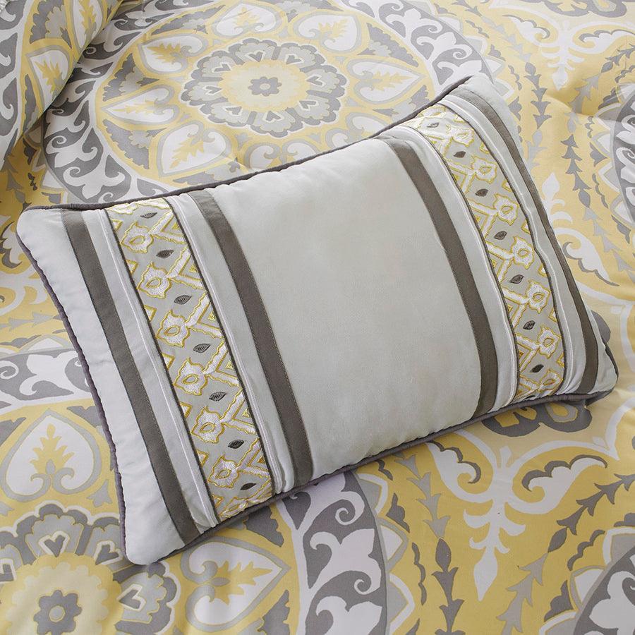 Serenity 26 " W Complete Comforter and Cotton Sheet Set Yellow Queen Olliix.com