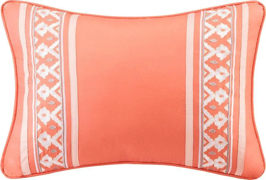 Serenity California King Global Inspired Complete Comforter and Cotton Sheet Set Coral Olliix.com