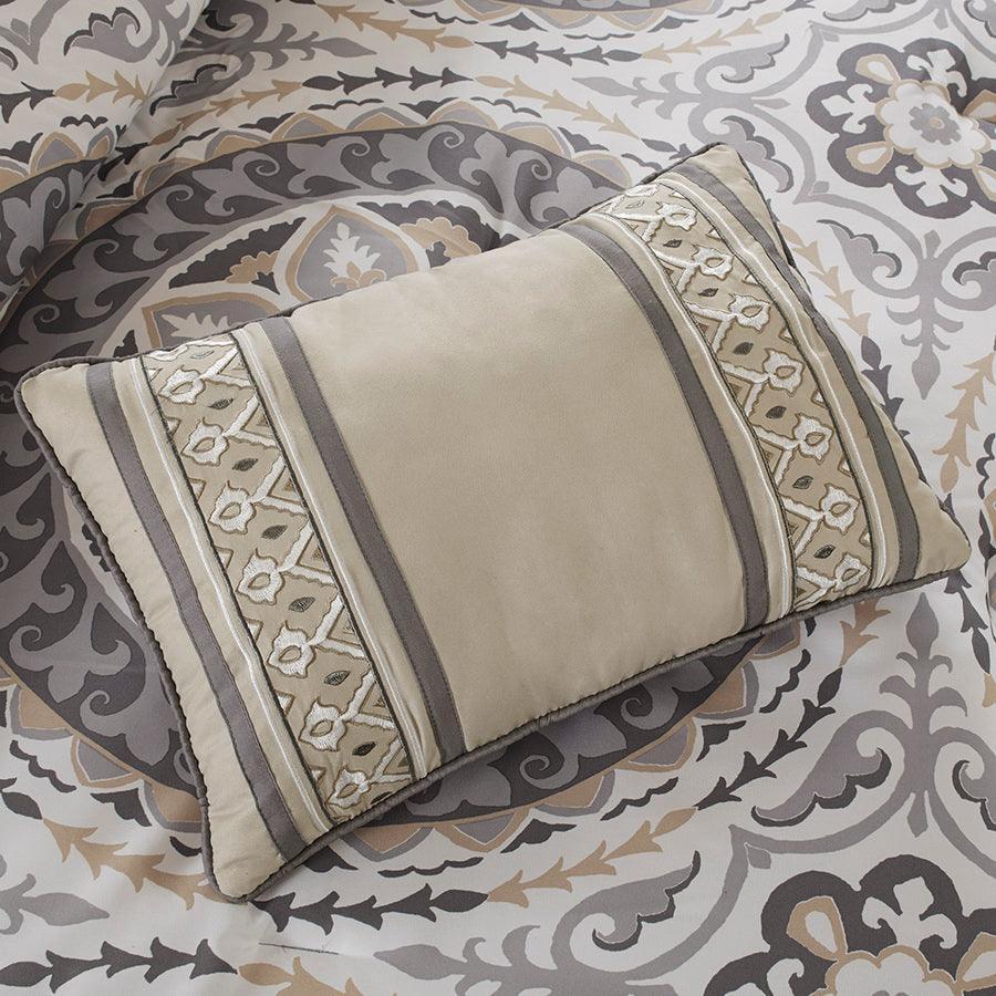 Serenity Complete 108 " D Comforter and Cotton Sheet Set Taupe Cal King Olliix.com