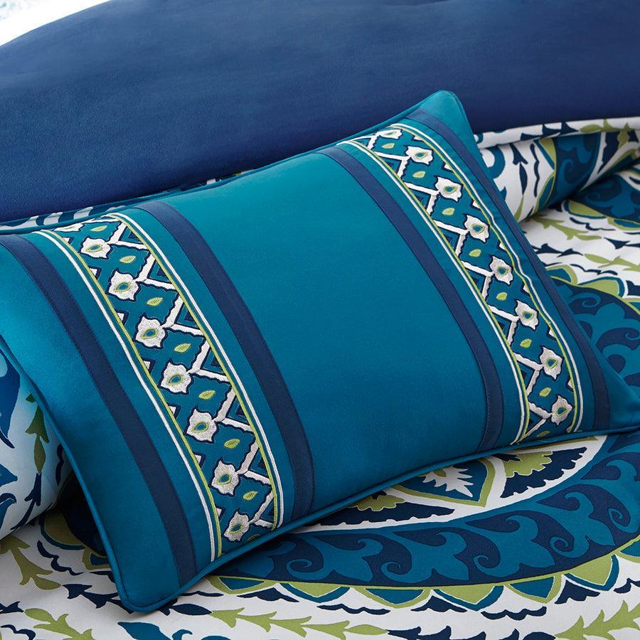 Serenity Complete Comforter and Cotton Sheet Set Blue King Olliix.com