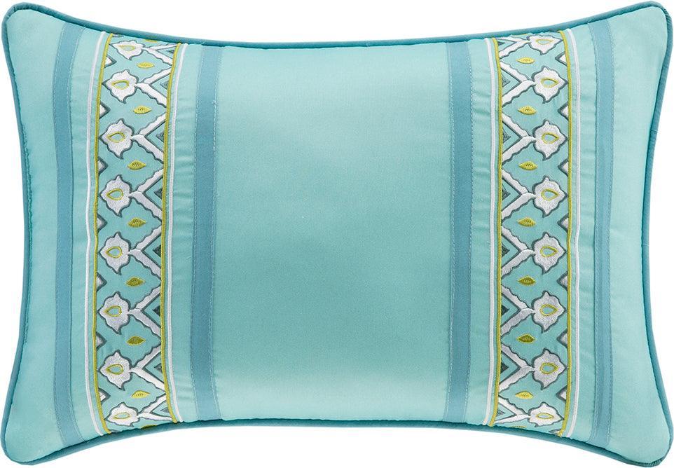 Serenity Full Complete Comforter and Cotton Sheet Set Aqua Olliix.com