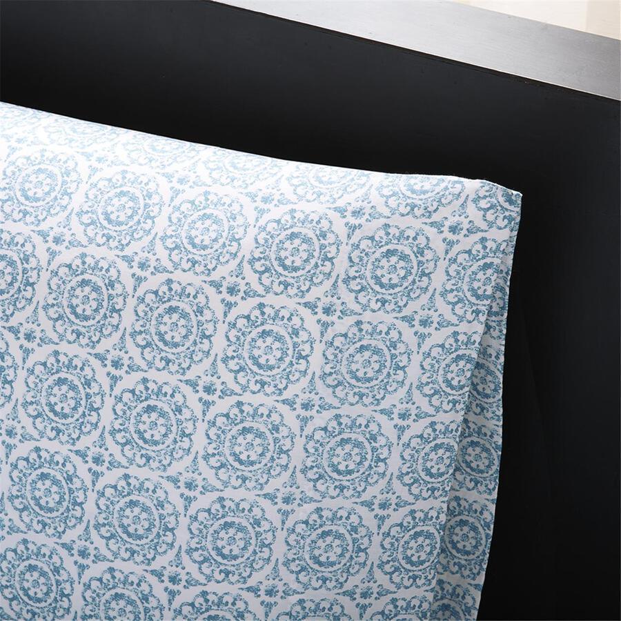 Serenity Full Complete Comforter and Cotton Sheet Set Aqua Olliix.com