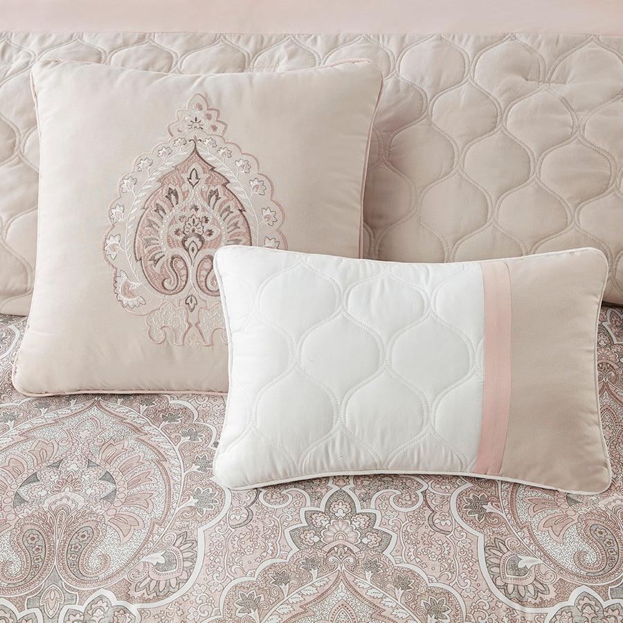 Shawnee 8 Piece 20 " D Comforter Set Blush Queen Olliix.com