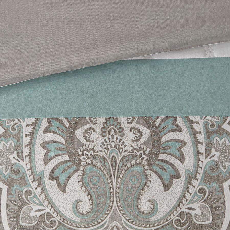 Shawnee 8 Piece 26" W Comforter Set Seafoam Queen Olliix.com