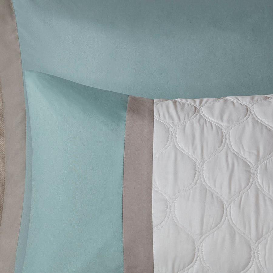 Shawnee 8 Piece 26" W Comforter Set Seafoam Queen Olliix.com