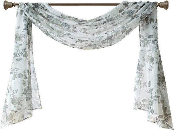 Simone 144 H Printed Floral Voile Sheer Scarf White Olliix.com