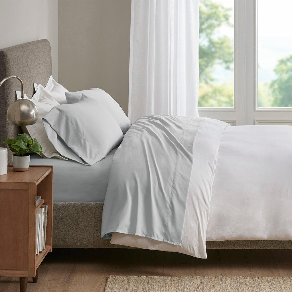 Smart Cool Microfiber Queen Sheet Set Light Gray Olliix.com