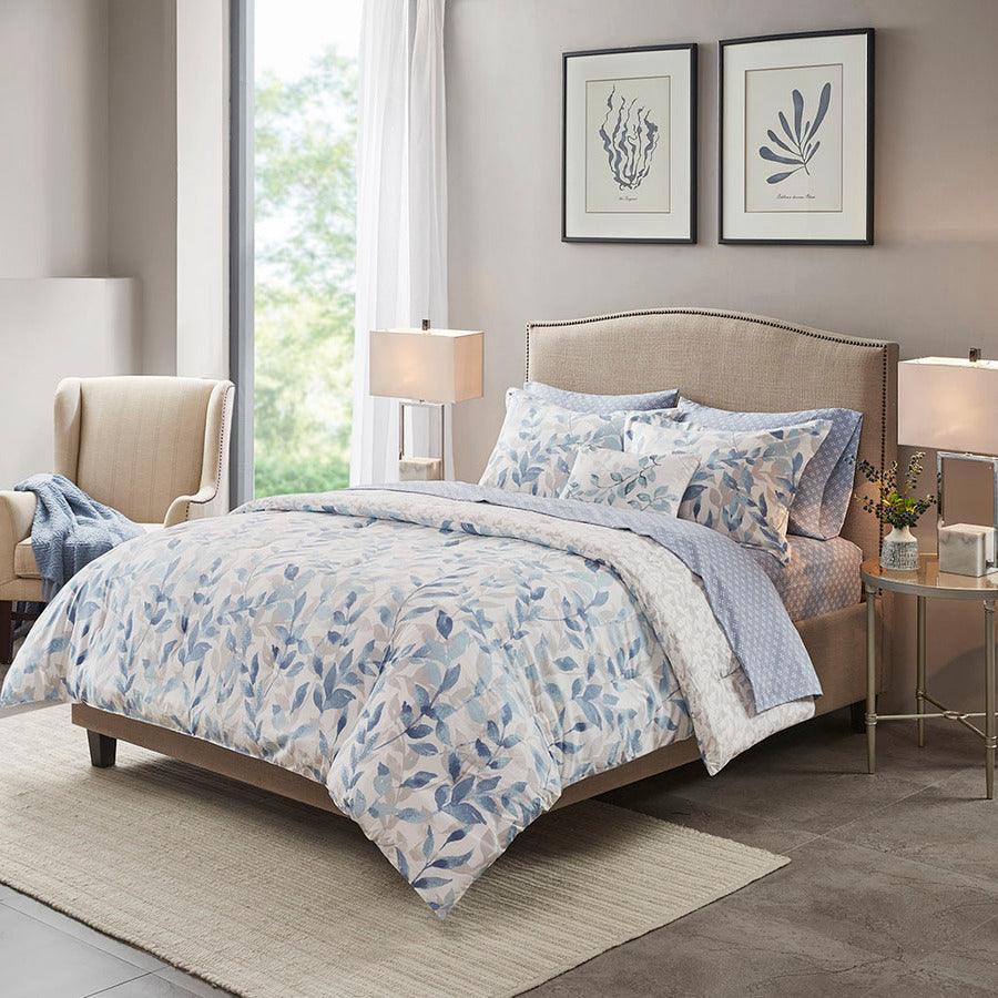 Sofia 36 " W Reversible Complete Bedding Set Blue Cal King Olliix.com