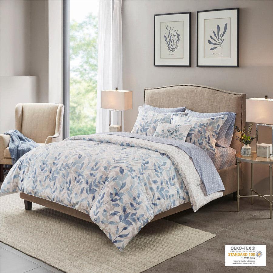 Sofia 36 " W Reversible Complete Bedding Set Blue Cal King Olliix.com