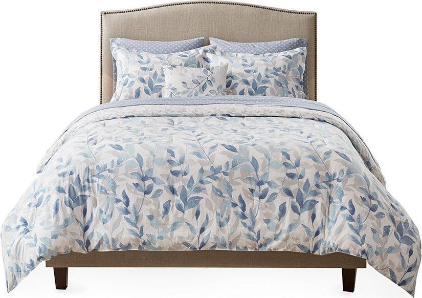 Sofia 36 " W Reversible Complete Bedding Set Blue Cal King Olliix.com