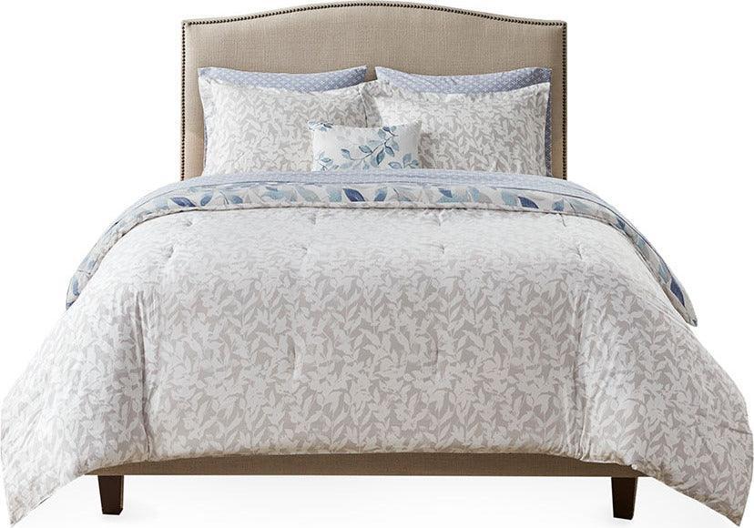 Sofia 36 " W Reversible Complete Bedding Set Blue Cal King Olliix.com