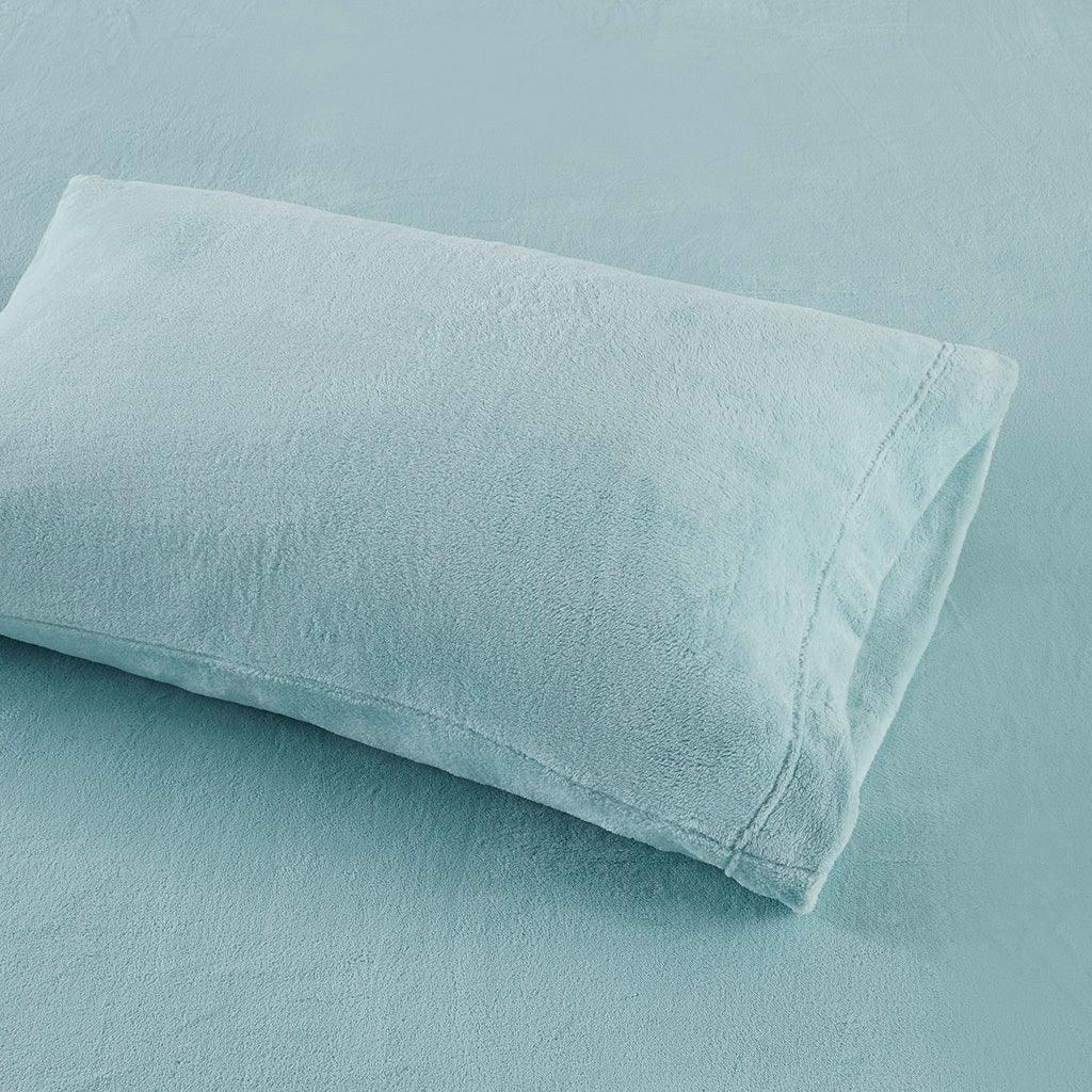 Soloft Plush Full Sheet Set Aqua Olliix.com