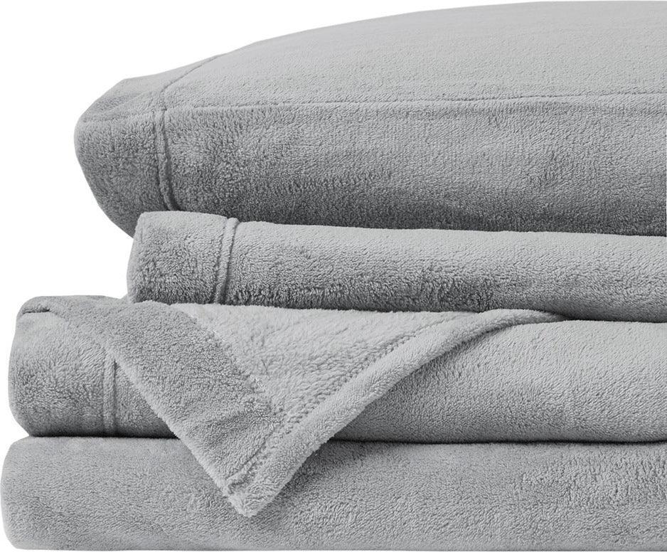 Soloft Plush Full Sheet Set Gray Olliix.com