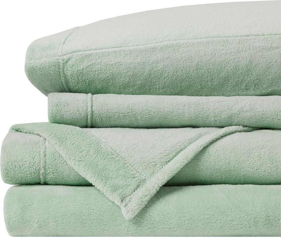 Soloft Plush Full Sheet Set Green Olliix.com