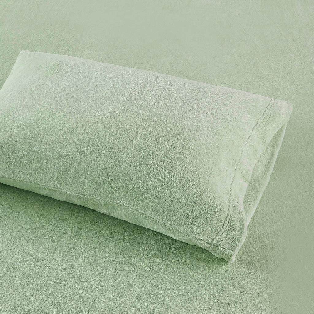 Soloft Plush Full Sheet Set Green Olliix.com