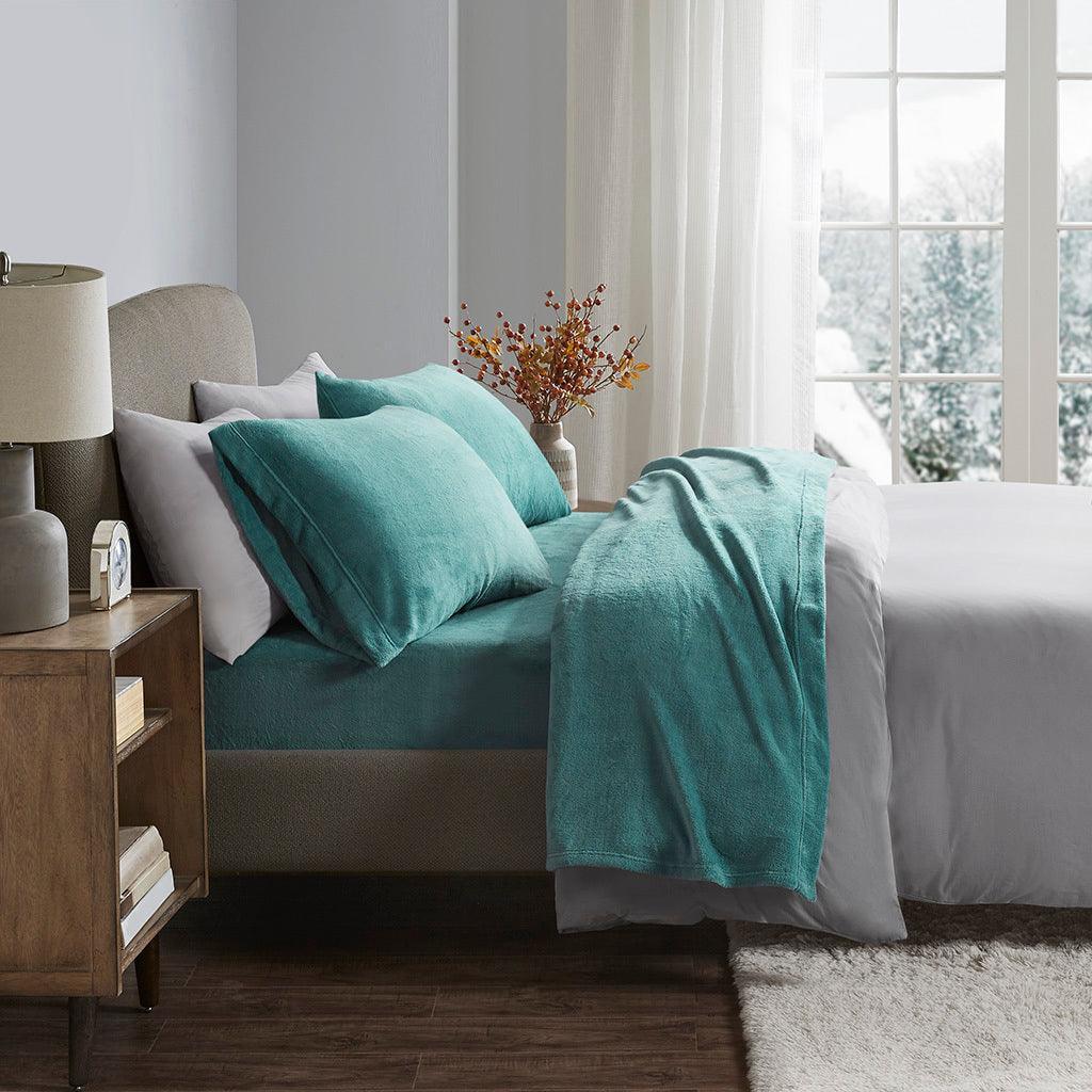 Soloft Plush Full Sheet Set Teal Olliix.com