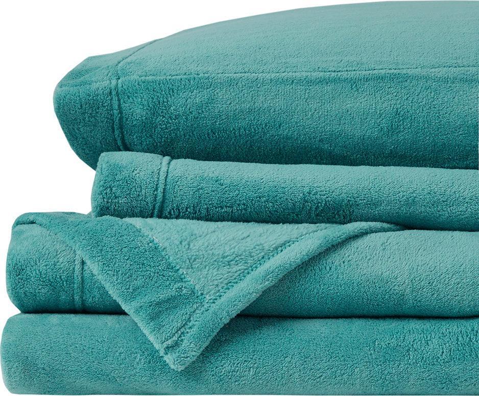 Soloft Plush Full Sheet Set Teal Olliix.com