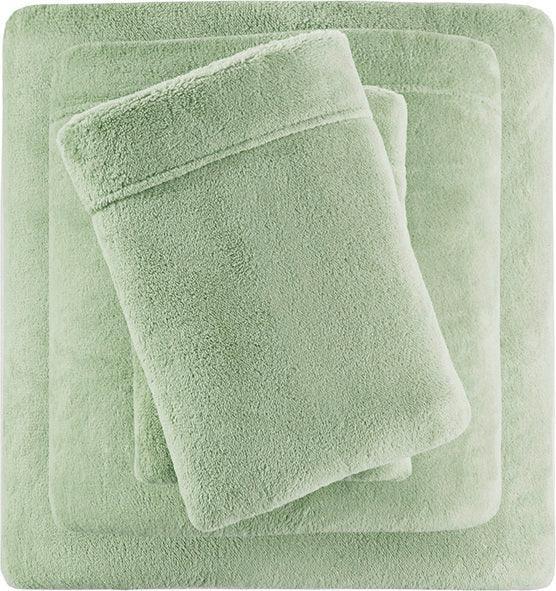 Soloft Twin Micro Plush Sheet Set Green Olliix.com