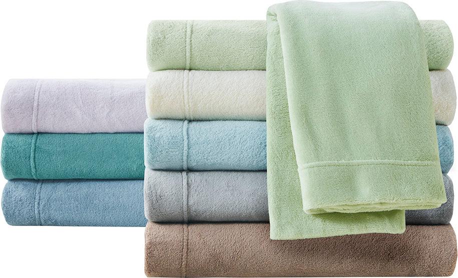 Soloft Twin Micro Plush Sheet Set Green Olliix.com